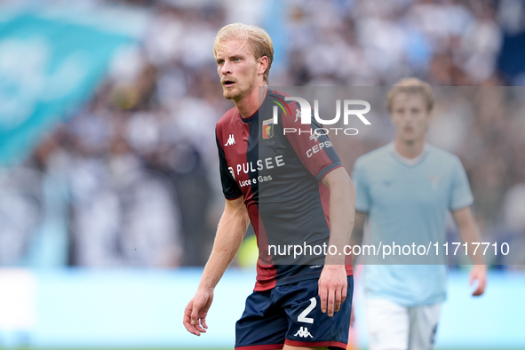 Morten Thorsby of Genoa CFC looks on during the Serie A Enilive match between SS Lazio and Genoa CF at Stadio Olimpico on October 27, 2024 i...