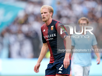 Morten Thorsby of Genoa CFC looks on during the Serie A Enilive match between SS Lazio and Genoa CF at Stadio Olimpico on October 27, 2024 i...