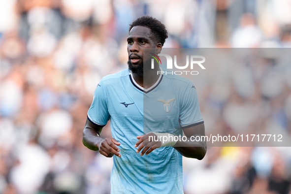 Boulaye Dia of SS Lazio looks on during the Serie A Enilive match between SS Lazio and Genoa CF at Stadio Olimpico on October 27, 2024 in Ro...