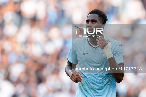 Boulaye Dia of SS Lazio looks on during the Serie A Enilive match between SS Lazio and Genoa CF at Stadio Olimpico on October 27, 2024 in Ro...