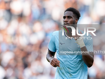 Boulaye Dia of SS Lazio looks on during the Serie A Enilive match between SS Lazio and Genoa CF at Stadio Olimpico on October 27, 2024 in Ro...