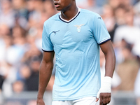 Tijjani Noslin of SS Lazio looks on during the Serie A Enilive match between SS Lazio and Genoa CF at Stadio Olimpico on October 27, 2024 in...