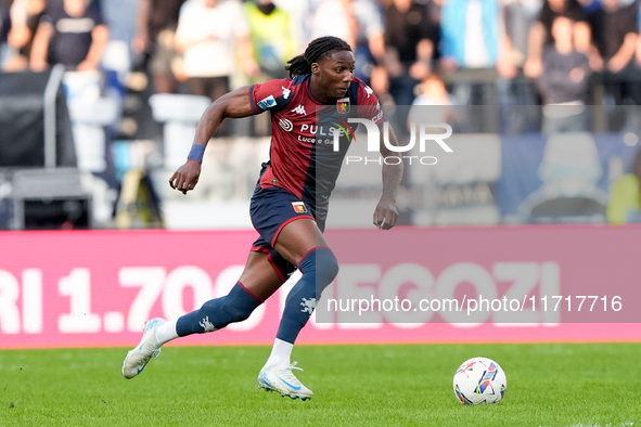 Brooke Norton-Cuffy of Genoa CFC during the Serie A Enilive match between SS Lazio and Genoa CF at Stadio Olimpico on October 27, 2024 in Ro...