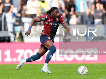 Brooke Norton-Cuffy of Genoa CFC during the Serie A Enilive match between SS Lazio and Genoa CF at Stadio Olimpico on October 27, 2024 in Ro...