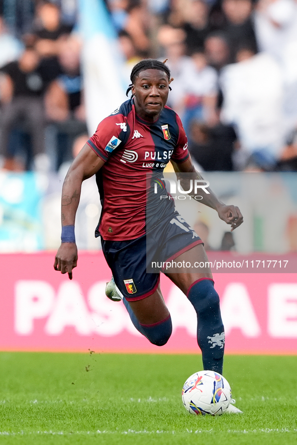 Brooke Norton-Cuffy of Genoa CFC during the Serie A Enilive match between SS Lazio and Genoa CF at Stadio Olimpico on October 27, 2024 in Ro...