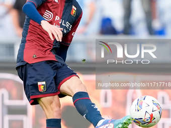 Aaron Martin of Genoa CFC during the Serie A Enilive match between SS Lazio and Genoa CF at Stadio Olimpico on October 27, 2024 in Rome, Ita...