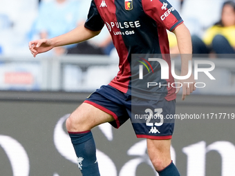 Fabio Miretti of Genoa CFC during the Serie A Enilive match between SS Lazio and Genoa CF at Stadio Olimpico on October 27, 2024 in Rome, It...