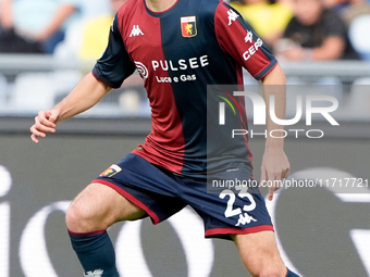 Fabio Miretti of Genoa CFC during the Serie A Enilive match between SS Lazio and Genoa CF at Stadio Olimpico on October 27, 2024 in Rome, It...