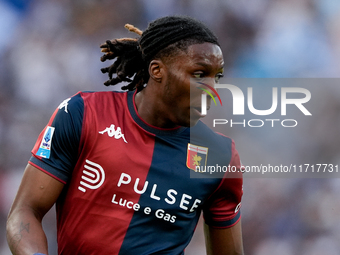 Brooke Norton-Cuffy of Genoa CFC during the Serie A Enilive match between SS Lazio and Genoa CF at Stadio Olimpico on October 27, 2024 in Ro...