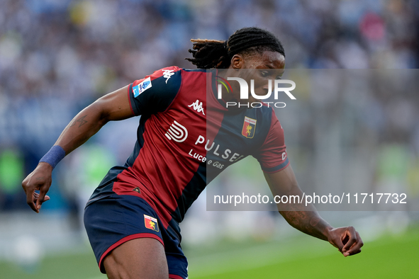 Brooke Norton-Cuffy of Genoa CFC during the Serie A Enilive match between SS Lazio and Genoa CF at Stadio Olimpico on October 27, 2024 in Ro...