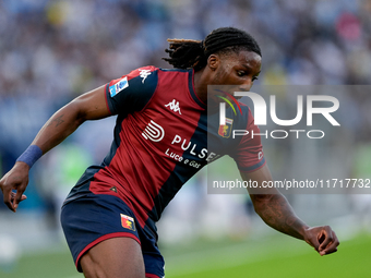 Brooke Norton-Cuffy of Genoa CFC during the Serie A Enilive match between SS Lazio and Genoa CF at Stadio Olimpico on October 27, 2024 in Ro...