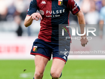 Morten Thorsby of Genoa CFC during the Serie A Enilive match between SS Lazio and Genoa CF at Stadio Olimpico on October 27, 2024 in Rome, I...