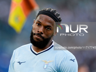 Nuno Tavares of SS Lazio looks on during the Serie A Enilive match between SS Lazio and Genoa CF at Stadio Olimpico on October 27, 2024 in R...