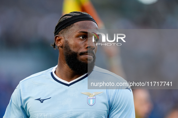 Nuno Tavares of SS Lazio looks on during the Serie A Enilive match between SS Lazio and Genoa CF at Stadio Olimpico on October 27, 2024 in R...