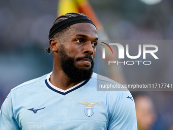 Nuno Tavares of SS Lazio looks on during the Serie A Enilive match between SS Lazio and Genoa CF at Stadio Olimpico on October 27, 2024 in R...