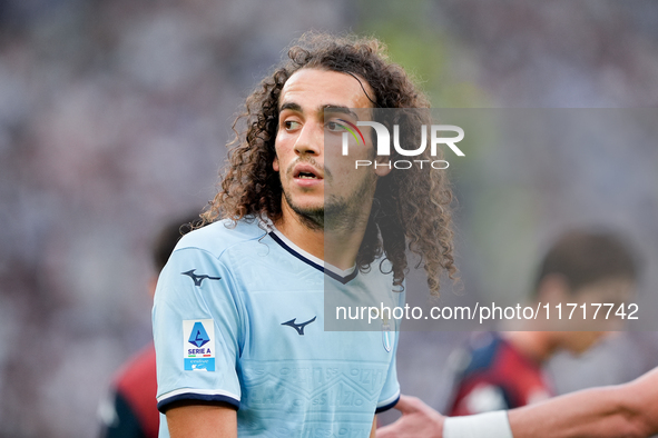 Matteo Guendouzi of SS Lazio looks on during the Serie A Enilive match between SS Lazio and Genoa CF at Stadio Olimpico on October 27, 2024...