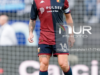 Alessandro Vogliacco of Genoa CFC during the Serie A Enilive match between SS Lazio and Genoa CF at Stadio Olimpico on October 27, 2024 in R...