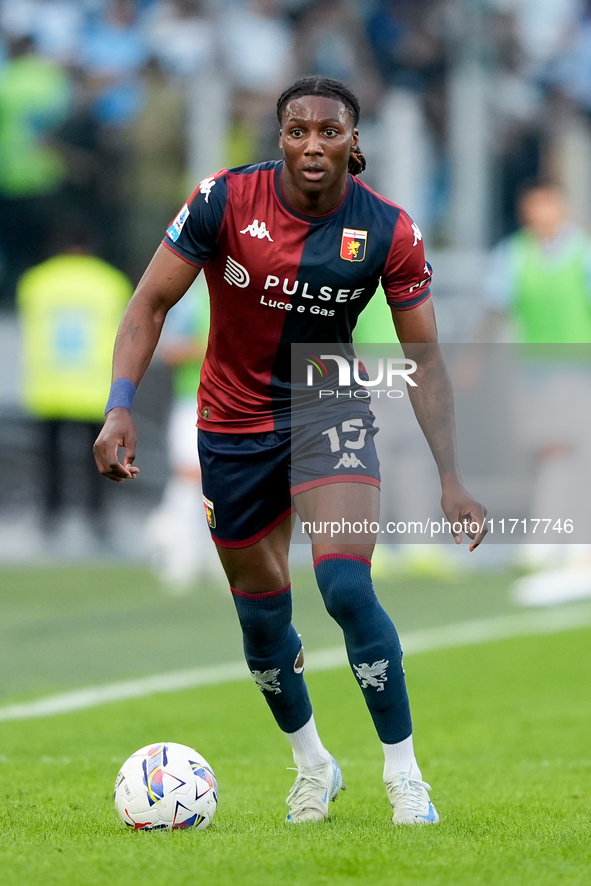 Brooke Norton-Cuffy of Genoa CFC during the Serie A Enilive match between SS Lazio and Genoa CF at Stadio Olimpico on October 27, 2024 in Ro...