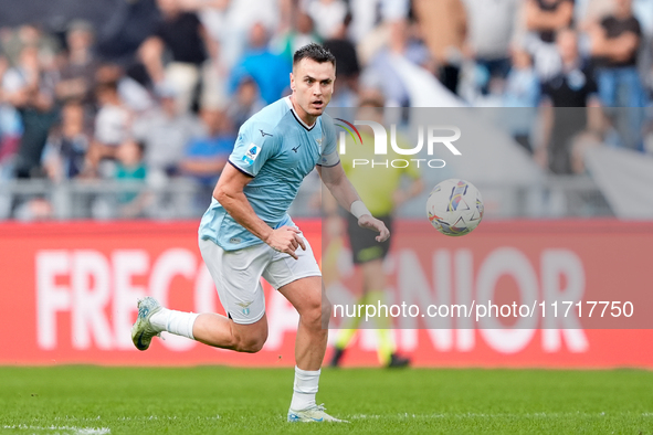 Gil Patric of SS Lazio during the Serie A Enilive match between SS Lazio and Genoa CF at Stadio Olimpico on October 27, 2024 in Rome, Italy....