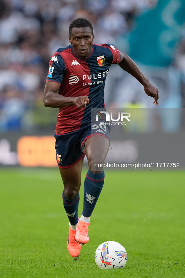 David Ankeye of Genoa CFC during the Serie A Enilive match between SS Lazio and Genoa CF at Stadio Olimpico on October 27, 2024 in Rome, Ita...