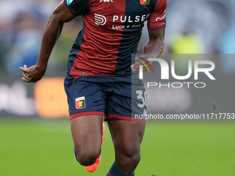 David Ankeye of Genoa CFC during the Serie A Enilive match between SS Lazio and Genoa CF at Stadio Olimpico on October 27, 2024 in Rome, Ita...