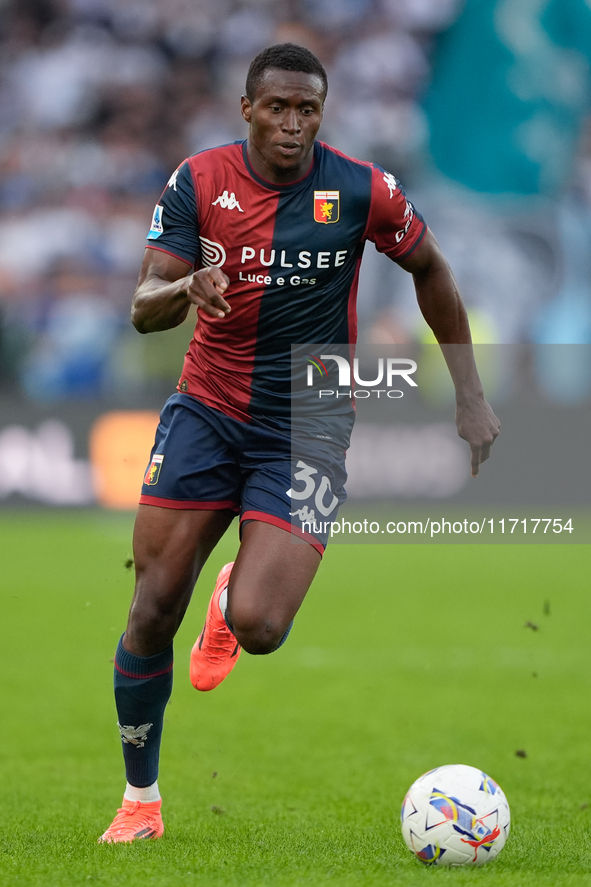 David Ankeye of Genoa CFC during the Serie A Enilive match between SS Lazio and Genoa CF at Stadio Olimpico on October 27, 2024 in Rome, Ita...