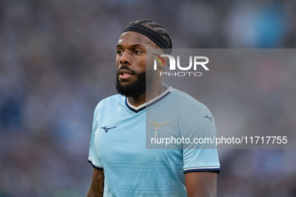 Nuno Tavares of SS Lazio looks on during the Serie A Enilive match between SS Lazio and Genoa CF at Stadio Olimpico on October 27, 2024 in R...