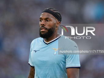 Nuno Tavares of SS Lazio looks on during the Serie A Enilive match between SS Lazio and Genoa CF at Stadio Olimpico on October 27, 2024 in R...