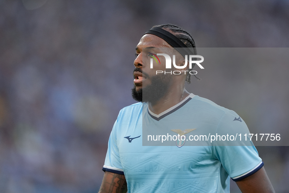 Nuno Tavares of SS Lazio looks on during the Serie A Enilive match between SS Lazio and Genoa CF at Stadio Olimpico on October 27, 2024 in R...