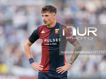 Andrea Pinamonti of Genoa CFC looks on during the Serie A Enilive match between SS Lazio and Genoa CF at Stadio Olimpico on October 27, 2024...