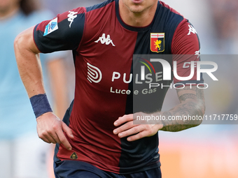 Andrea Pinamonti of Genoa CFC looks on during the Serie A Enilive match between SS Lazio and Genoa CF at Stadio Olimpico on October 27, 2024...