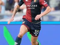 Alan Matturro of Genoa CFC during the Serie A Enilive match between SS Lazio and Genoa CF at Stadio Olimpico on October 27, 2024 in Rome, It...