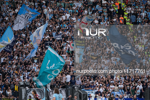 Lazio supporters during the Serie A Enilive match between SS Lazio and Genoa CF at Stadio Olimpico on October 27, 2024 in Rome, Italy. 