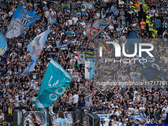 Lazio supporters during the Serie A Enilive match between SS Lazio and Genoa CF at Stadio Olimpico on October 27, 2024 in Rome, Italy. (