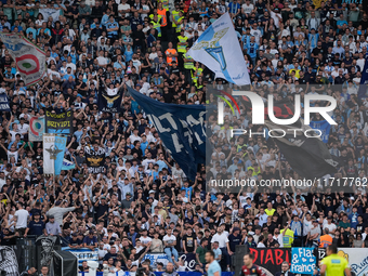 Lazio supporters during the Serie A Enilive match between SS Lazio and Genoa CF at Stadio Olimpico on October 27, 2024 in Rome, Italy. (