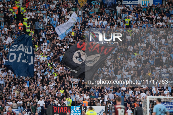 Lazio supporters during the Serie A Enilive match between SS Lazio and Genoa CF at Stadio Olimpico on October 27, 2024 in Rome, Italy. 