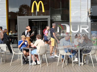 A McDonald's branch is in the center of Barcelona, Spain, close to the Sagrada Familia temple, on October 25, 2024. (