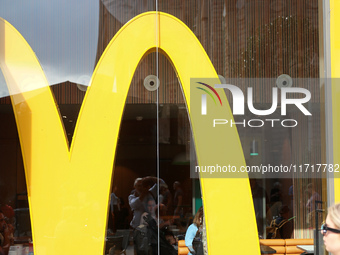 A McDonald's branch is in the center of Barcelona, Spain, close to the Sagrada Familia temple, on October 25, 2024. (