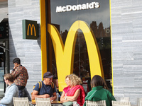 A McDonald's branch is in the center of Barcelona, Spain, close to the Sagrada Familia temple, on October 25, 2024. (