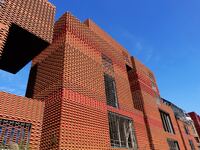 The exterior walls of several buildings on the south bank of Tangdao Bay in the West Coast New District of Qingdao, China, on October 28, 20...