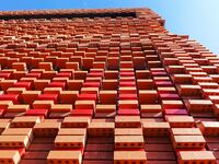 The exterior walls of several buildings on the south bank of Tangdao Bay in the West Coast New District of Qingdao, China, on October 28, 20...