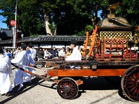 The scene of the ''Ueno Tenjin Festival'' takes place in Ueno Higashimachi, Iga City, Mie Prefecture, Japan, on October 20, 2024. Local peop...