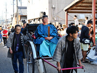 The scene of the ''Ueno Tenjin Festival'' takes place in Ueno Higashimachi, Iga City, Mie Prefecture, Japan, on October 20, 2024. Local peop...