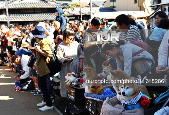 The scene of the ''Ueno Tenjin Festival'' takes place in Ueno Higashimachi, Iga City, Mie Prefecture, Japan, on October 20, 2024. Local peop...