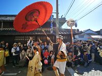 The scene of the ''Ueno Tenjin Festival'' takes place in Ueno Higashimachi, Iga City, Mie Prefecture, Japan, on October 20, 2024. Local peop...