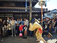 The scene of the ''Ueno Tenjin Festival'' takes place in Ueno Higashimachi, Iga City, Mie Prefecture, Japan, on October 20, 2024. Local peop...