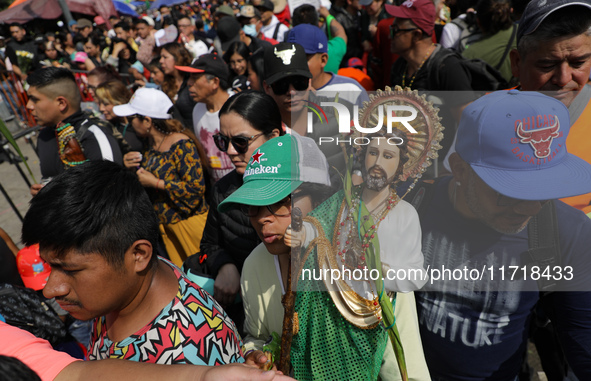 Devotees of Saint St. Jude Thaddeus attend the Church of San Hipolito to bless the images and give thanks for the favors granted in Mexico C...