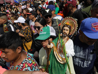 Devotees of Saint St. Jude Thaddeus attend the Church of San Hipolito to bless the images and give thanks for the favors granted in Mexico C...