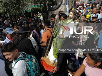 Devotees of Saint St. Jude Thaddeus attend the Church of San Hipolito to bless the images and give thanks for the favors granted in Mexico C...