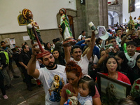 Devotees of Saint St. Jude Thaddeus attend the Church of San Hipolito to bless the images and give thanks for the favors granted in Mexico C...